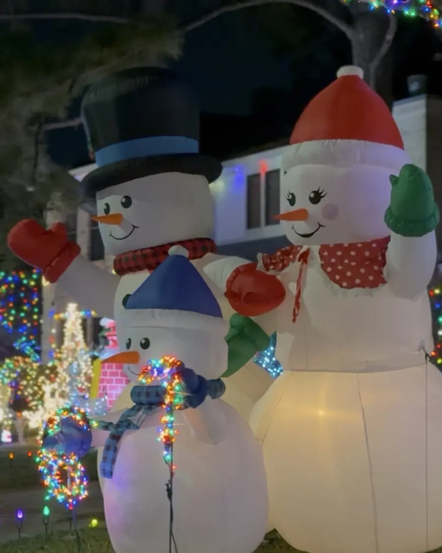 Christmas light display at Pin Oak Village in Katy